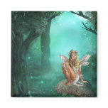 Fairy Sitting on a Mushroom Patch Magnet