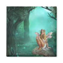 Fairy Sitting on a Mushroom Patch Magnet by mrssocolov4 Fairy Sitting on a Mushroom Patch Magnet