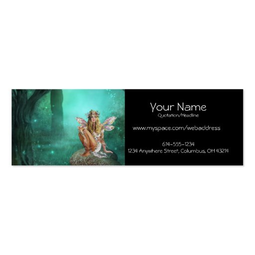 Fairy Sitting on a Mushroom Patch Profile Cards Business Card Template (front side)