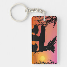 fairy sunset key chain rectangle acrylic key chains