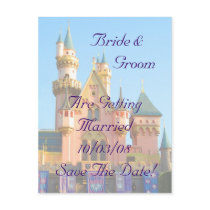 Fairy Tale Castle Save The Date Card postcards by thehatch Fairy Tale Castle Save The Date Card postcards
