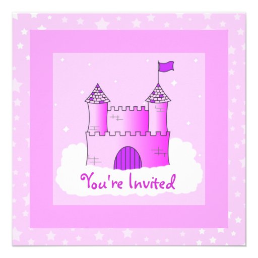 Fairy Tale Castle Themed Child Birthday - Pink Personalized Invitations