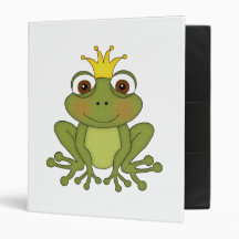 Fairy Tale Frog Prince with Crown 3 Ring Binder