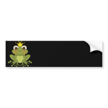 Fairy Tale Frog Prince with Crown Bumper Stickers