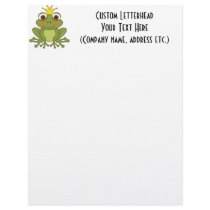 Fairy Tale Frog Prince with Crown Letterhead