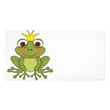 Fairy Tale Frog Prince with Crown Custom Photo Card