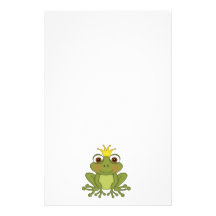 Fairy Tale Frog Prince with Crown Personalized Stationery