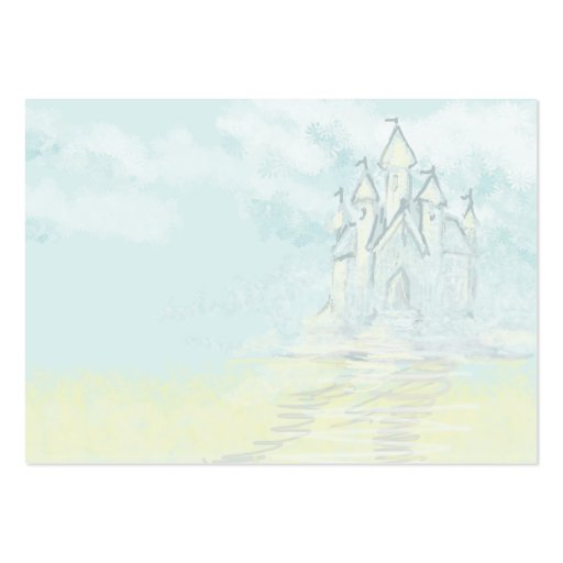 Fairy Tale Sand Castle Beach Wedding Place Cards Business Card Templates (back side)
