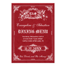 Fairy Tale Storybook Wedding Menu Cards invitations