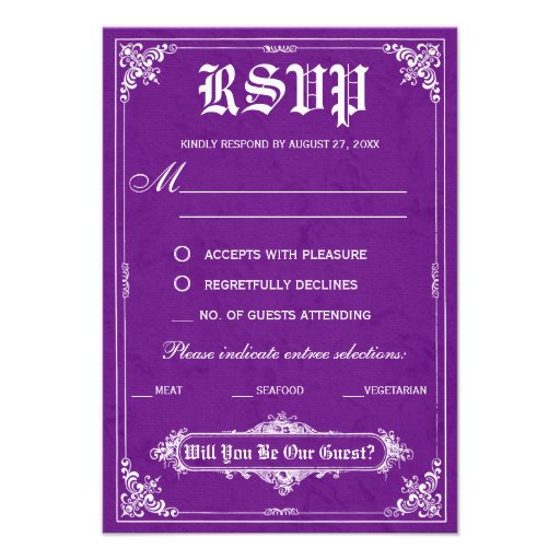 Fairy Tale Storybook Wedding RSVP Cards
