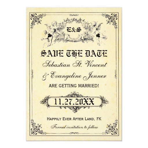 Fairy Tale Storybook Wedding Save the Date Cards Invitations Zazzle