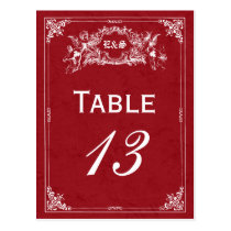 Fairy Tale Storybook Wedding Table Numbers postcards