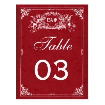 Fairy Tale Storybook Wedding Table Numbers postcards