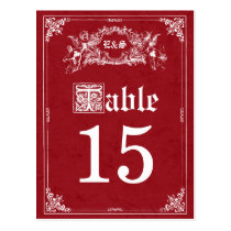 Fairy Tale Storybook Wedding Table Numbers postcards