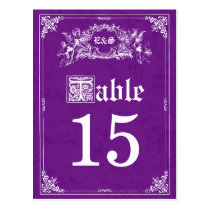 Fairy Tale Storybook Wedding Table Numbers postcards
