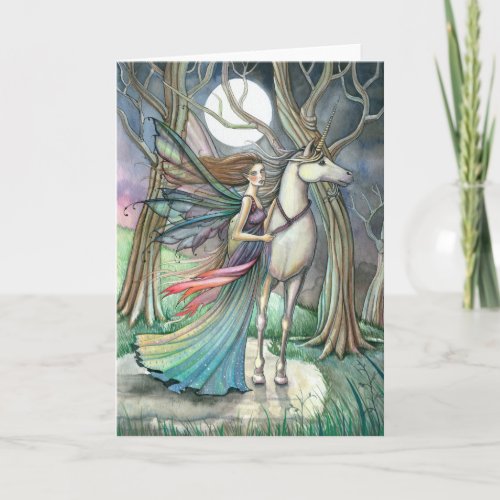 Fairy Unicorn Fantasy Greeting Card Blank card