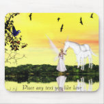 Fairy unicorn lake card mouse pad