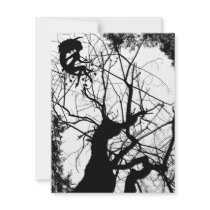 FAIRY WEBBY TREE B&W PERSONALIZED INVITE