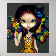 Fairy with a Butterfly Mask ART PRINT rainbow print