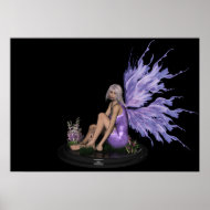 Fairy with mutli-colour purple wings Print print