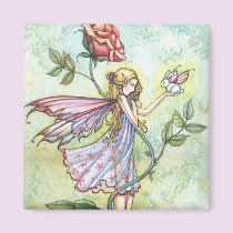 Fairy with Tiny Bunny Fairy Magnet