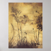 Fairy's Tightrope by Arthur Rackham, Vintage Art Posters