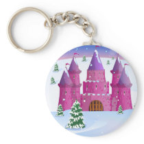 Fairytail Castle Winter Snow Keychain