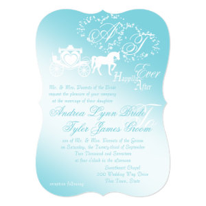 Fairytale Carriage and Hearts 5x7 Paper Invitation Card