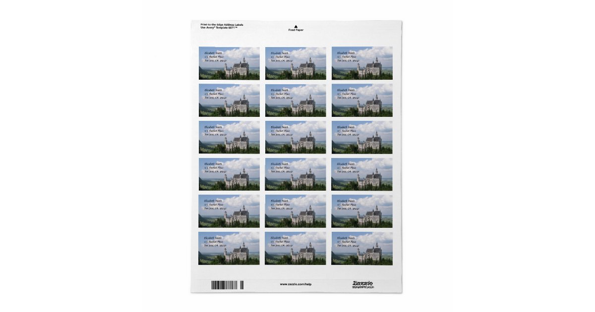 Fairytale Castle Address Labels Zazzle