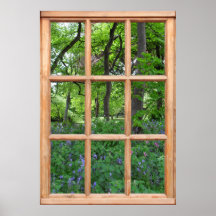 Fairytale Garden View from a Window (Premium) Print