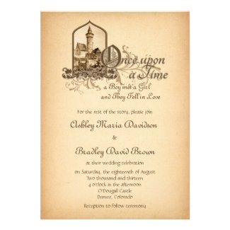 Fairytale Medieval Castle Once Upon Wedding Personalized Announcements