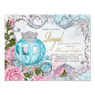 Fairytale Princess Birthday Party 4.25x5.5 Paper Invitation Card