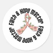 Faith and Hope Matter - Uterine Cancer Round Stickers