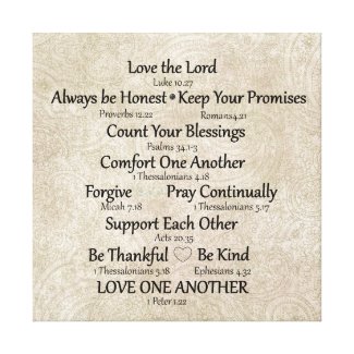 Faith (bible verse) and Family Rules Canvas Print