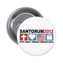 Faith, Family, Freedom and Sweater Vests Pinback Buttons