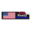 Faith Family Freedom bumper stickers