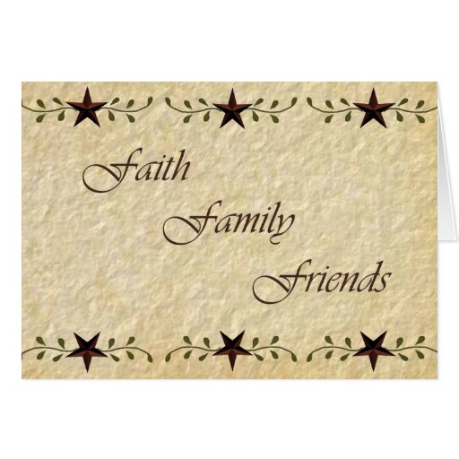 Faith Family Friends Note Card  Zazzle