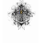 Faith Family Prayer Cross - Childhood Cancer t-shirts