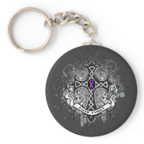 Faith Family Prayer Cross - Crohn's Disease Key Chains