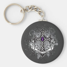 Faith Family Prayer Cross - Crohn's Disease Key Chains