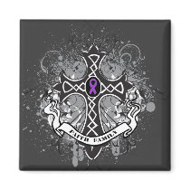 Faith Family Prayer Cross - Pancreatic Cancer Magnets