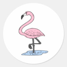 Faith Flamingo Round Stickers