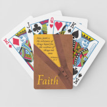 FAITH Hebrews 11:1 Bible Verse Yellow/Brown Zipper playing cards