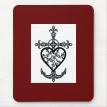 Faith Hope and Charity Filigree Emblem Mousepad