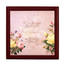 Faith Hope and Love Roses Trinket Box