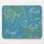Faith, Hope, Joy, Love Mouse Mats