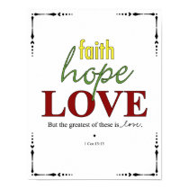 Faith - Hope - Love - 1 Cor. 13:13 Poster posters