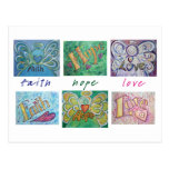 Faith Hope Love Angel Word Collage Postcard