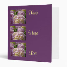 Faith Hope Love binders Lavender Pink Floral