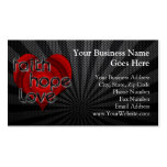Faith Hope Love Black/Red Heart Business Cards